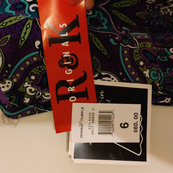 R & K Originals Purple floral sleeveless summer/party/office dress - Picture 7 of 7